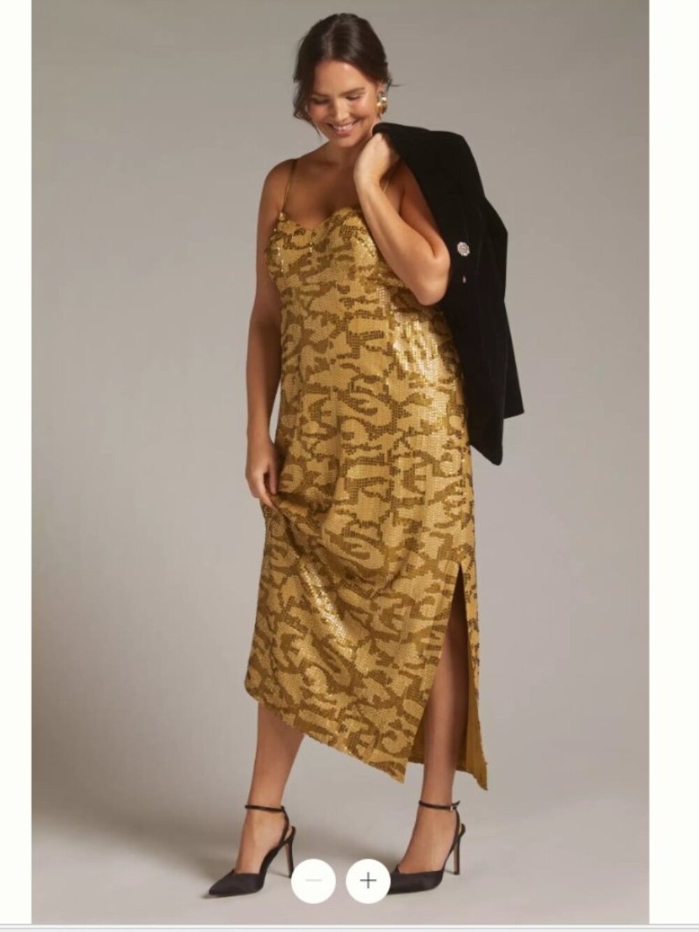 Anthropologie- Sequined Midi Dress